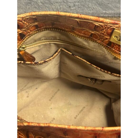 Brahmin Melbourne Croc Embossed Leather Shoulder Bag Tote Satchel & Wallet - Picture 8 of 13